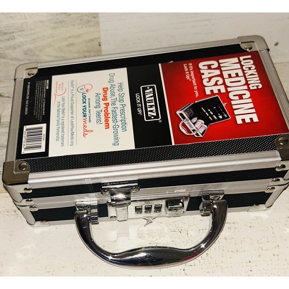 Vaultz Portable Locking Medicine Case Combination Lock Black VZ00361 Open Box - Picture 4 of 10